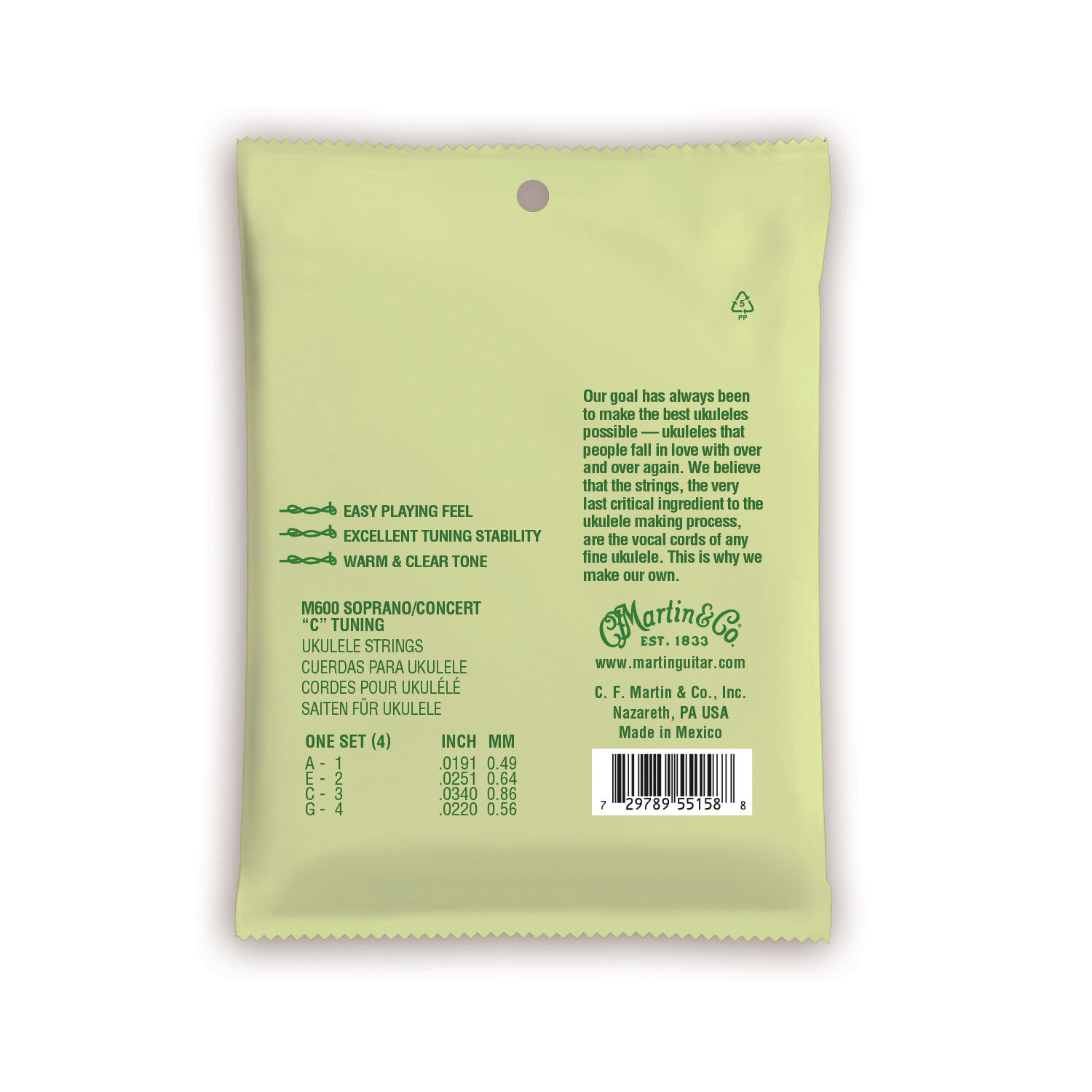 Martin ukulele shop strings low g